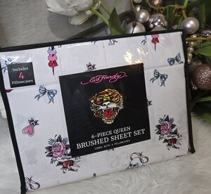 Ed Hardy 6Piece QUEEN Double Brushed sheet set.New